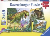 Ravensburger Heersers van de oertijd - Drie puzzels van 49 stukjes