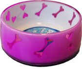 All for paws eetbak puppy love met patroon 300ml - roze/wit