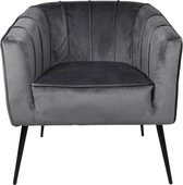 HSM Collection Fauteuil Chester - velours - donkergrijs