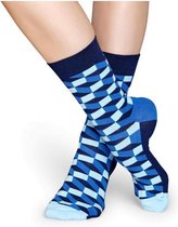 Happy Socks - Filled Optic - Blauw/Donkerblauw - Unisex - Maat 41-46