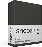 Snoozing - Flanel - Kinderhoeslaken - Ledikant - 60x120 cm - Antraciet