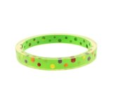 Behave® Dames armband bangle groen met  stipjes 22 cm