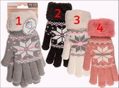Comfortabele Warme Handschoenen – One Size – Kerstroos motief – Zwart