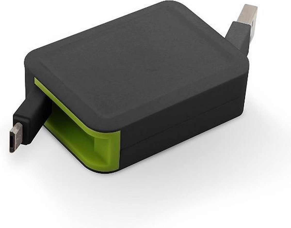 Muvit Usb-retractiekabel Naar Micro 0.8 M 2.4a Zwart