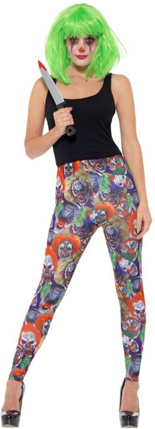 SMIFFYS - Evil clown legging voor vrouwen - M - Volwassenen kostuums