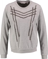 Garcia zachte grijze sweater met kraaltjes Maat - XS