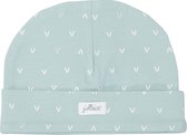 Jollein Unisex Babymutsje - Hearts soft green - Maat 6-12 mnd