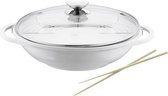 Berndes Vario Click Induction White wok met deksel - Keramiek - Ø 32 cm - Wit