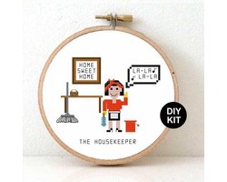 Moderne borduurpakketten. DIY kado voor schoonmaker. Verjaardagskado voor huishoudhulp. hulp kado idee voor kerstpakket schoonmaakbedrijf