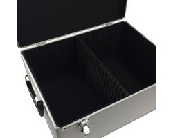 Vinyl koffer - LP single koffer voor 200 singels zilver aluminium