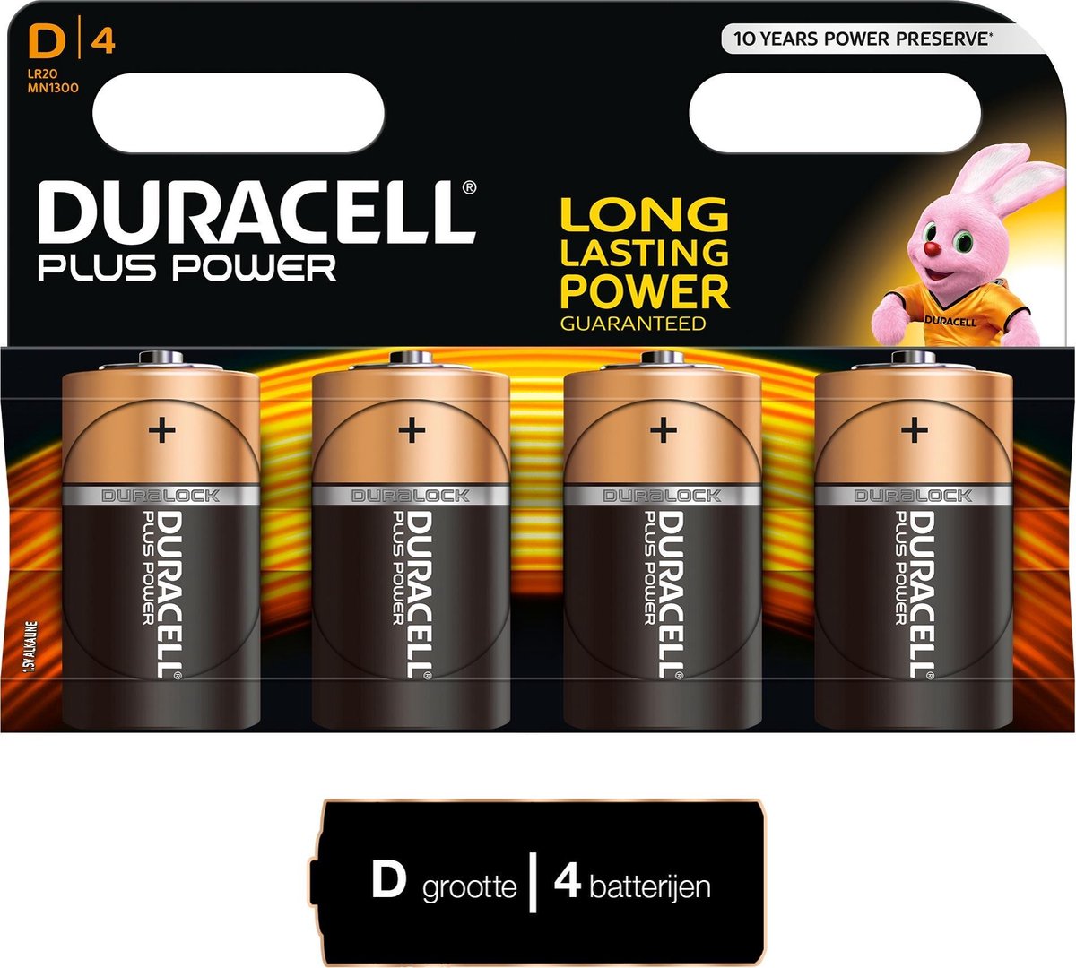 Duracell D PLUS batterij - 4 stuks | bol