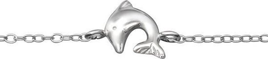 Amanto Kids Armband Erlise - Meisjes - 925 Zilver Gerhodineerd - Dolfijn - 9x8 mm - 15 cm