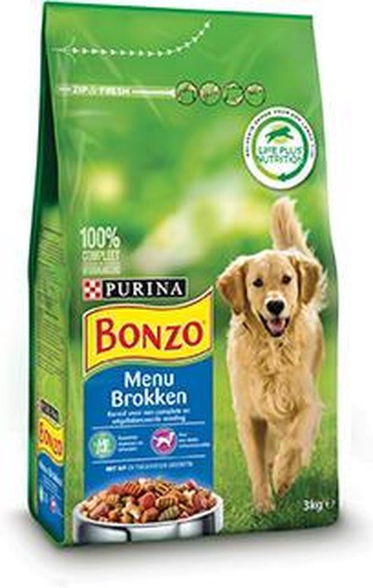 snijder Verlichting Tegenslag Bonzo Menubrokken - Hondenvoer - 3 kg | bol.com