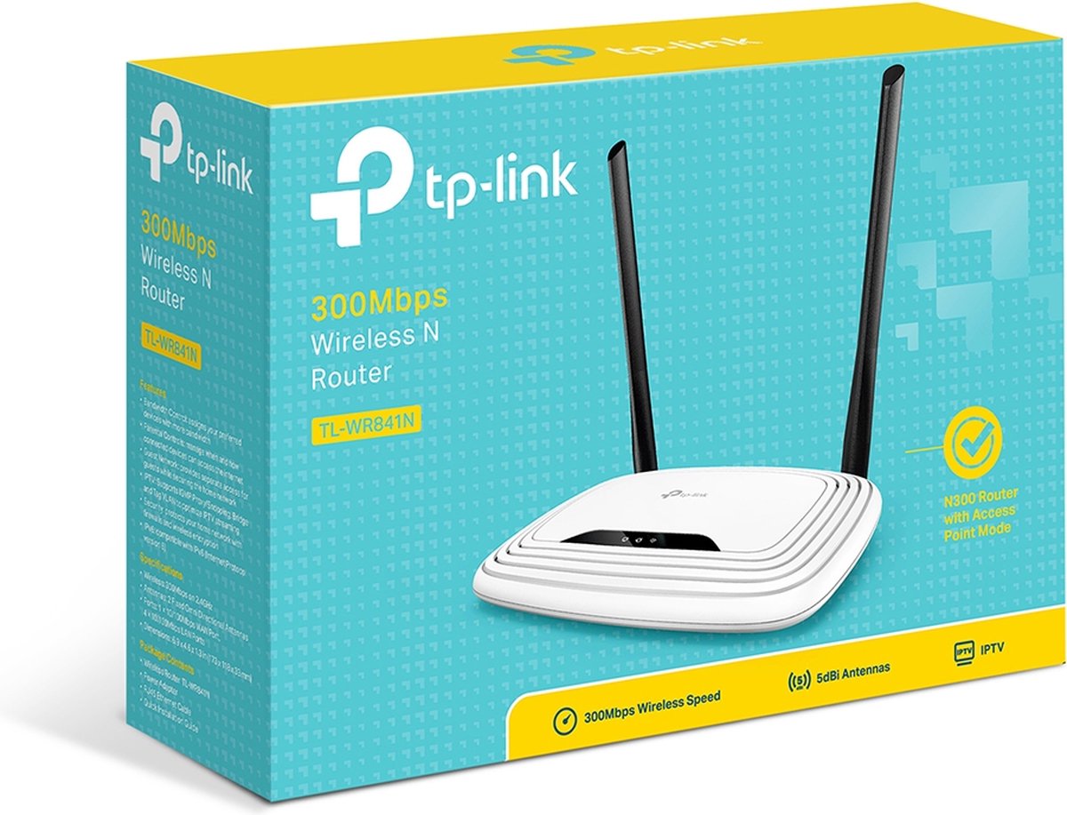TP-Link TL-WR841N: 300 Mbps WiFi 4 router met twee antennes thumbnail 3