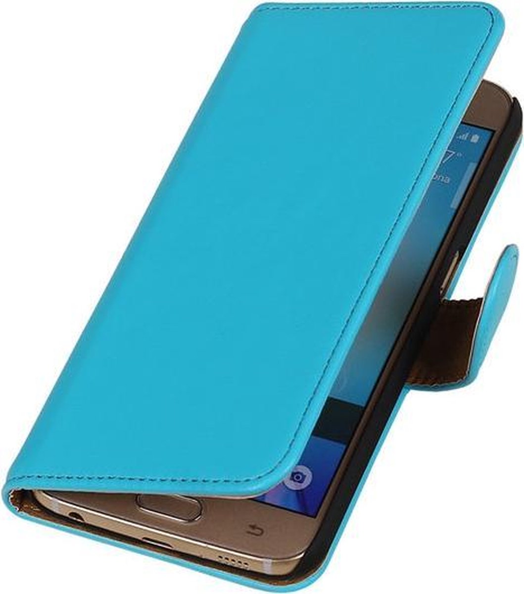 BestCases.nl Turquoise Leder Look Booktype wallet hoesje voor Apple iPhone 5 / 5s