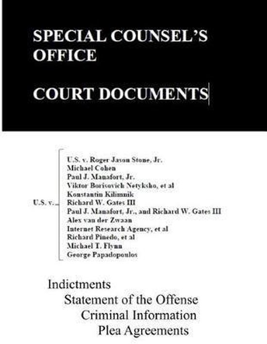 Special Counsel's Office Court Documents, Department Of Justice