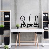 Muurstickers katten / 3 stuks - Zwart