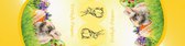 Tafelloper 'Vrolijk Pasen' klein - 132x33 cm - geel