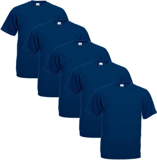 Fruit of the Loom - 5 stuks Valueweight T-shirts Ronde Hals - Navy - 4XL