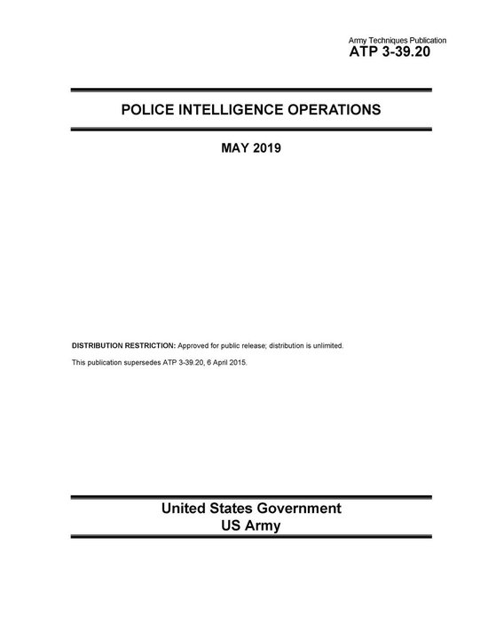 Army Techniques Publication ATP 3-39.20 Police Intelligence  ... - cover