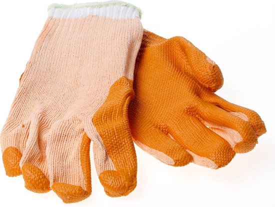 Rehamij Handschoen latex oranje maat XL(10) (Prijs per paar)