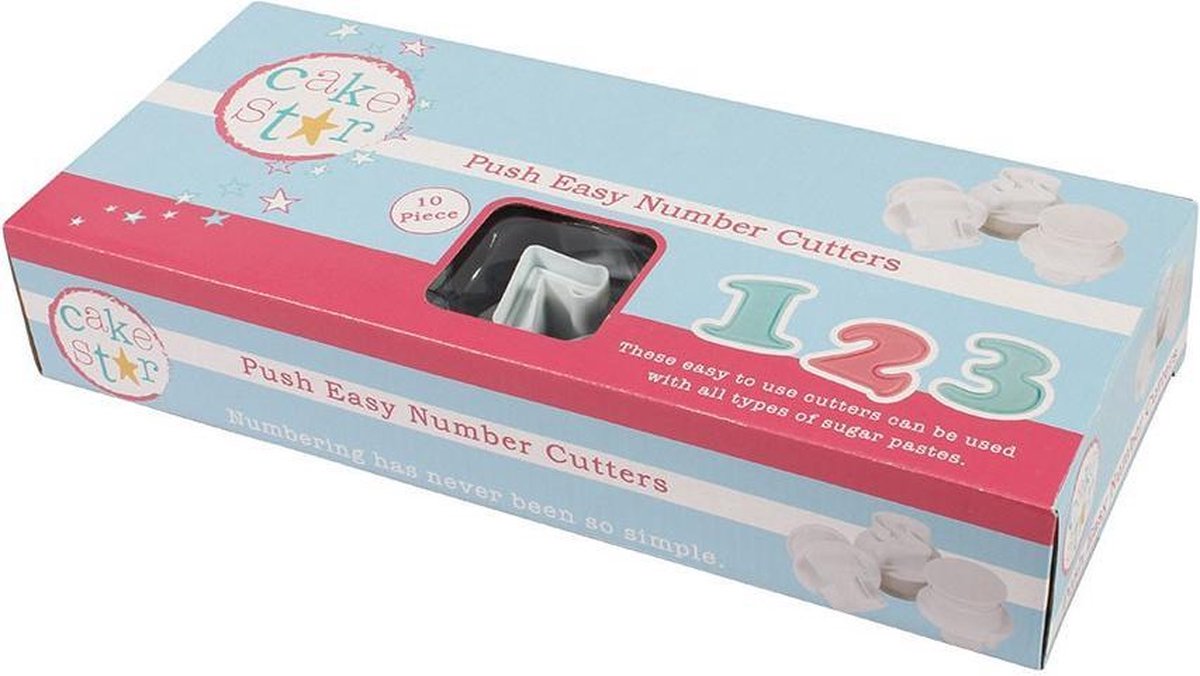 Cake Star Plunger Cutters - voor fondant - nummer set - 10 stekers