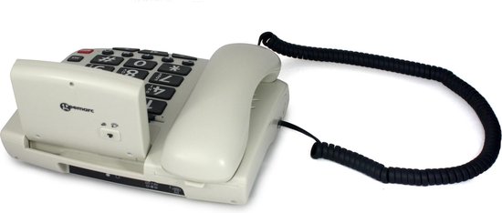 GEEMARC SERENITIES telefoon met draagbare VAL-DETECTOR (Man-Down). Met nummerweergave en 30 dB GELUIDSVERSTERKING geschi foto 4