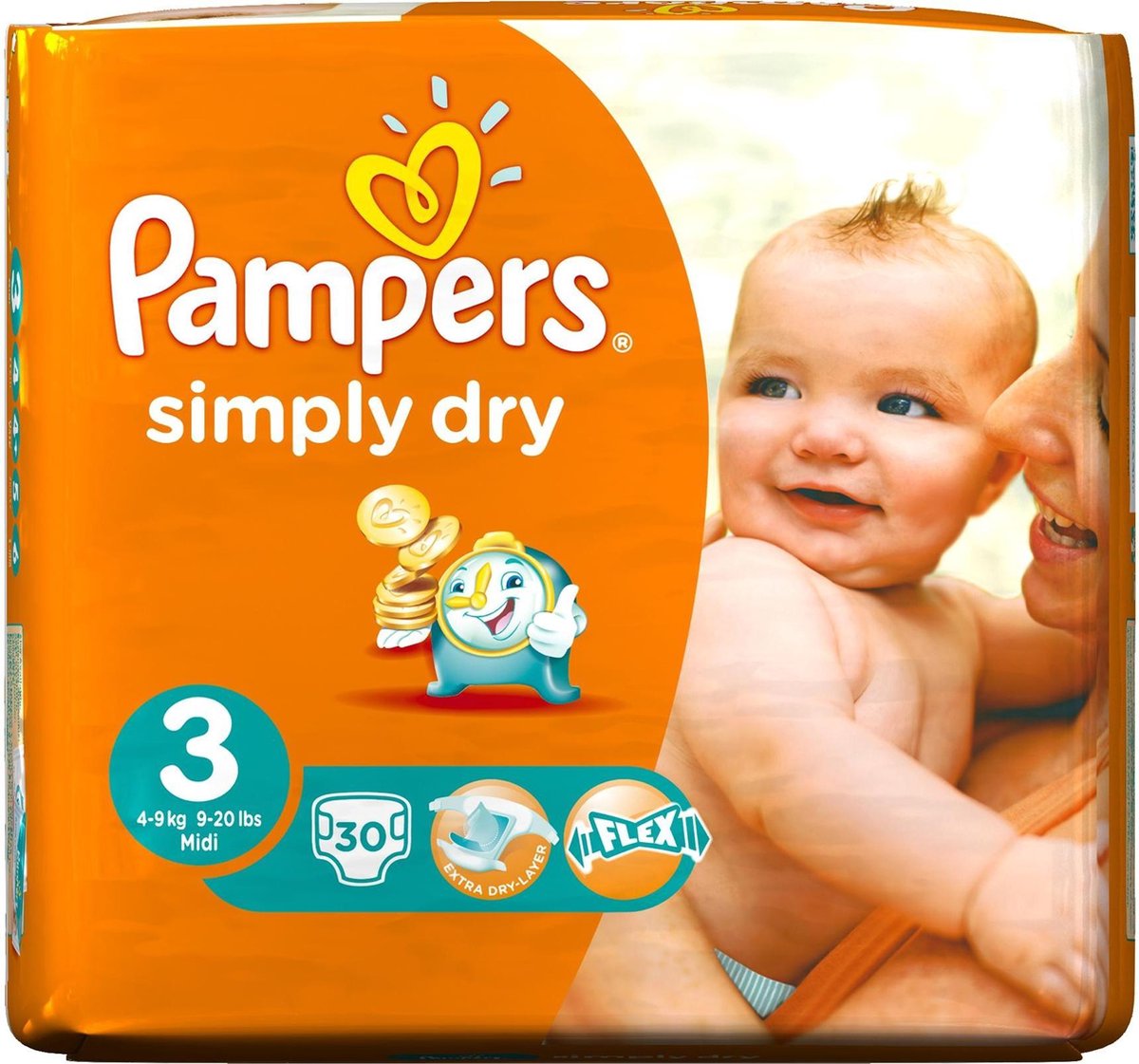 Pampers Simply Dry Luiers - Maat 3 30 stuks