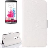 LG Optimus G3 - Flip hoes, cover, case - PU leder - PC - Wit