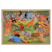 Legpuzzel jungle - puzzel 48 stukjes in houten frame