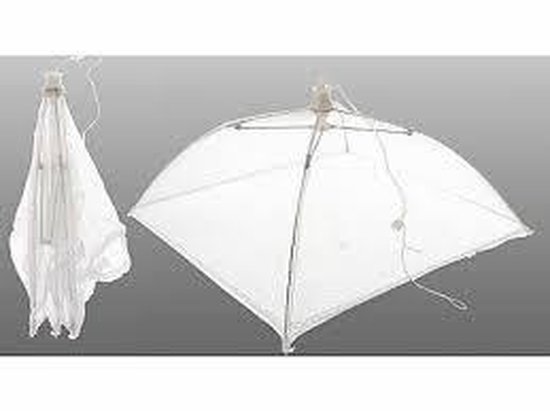 Set van 2 stuks - Vliegenkap - Voedsel afdeknet - 30 x 30 cm - Opvouwbaar - Wit — afbeelding 3
