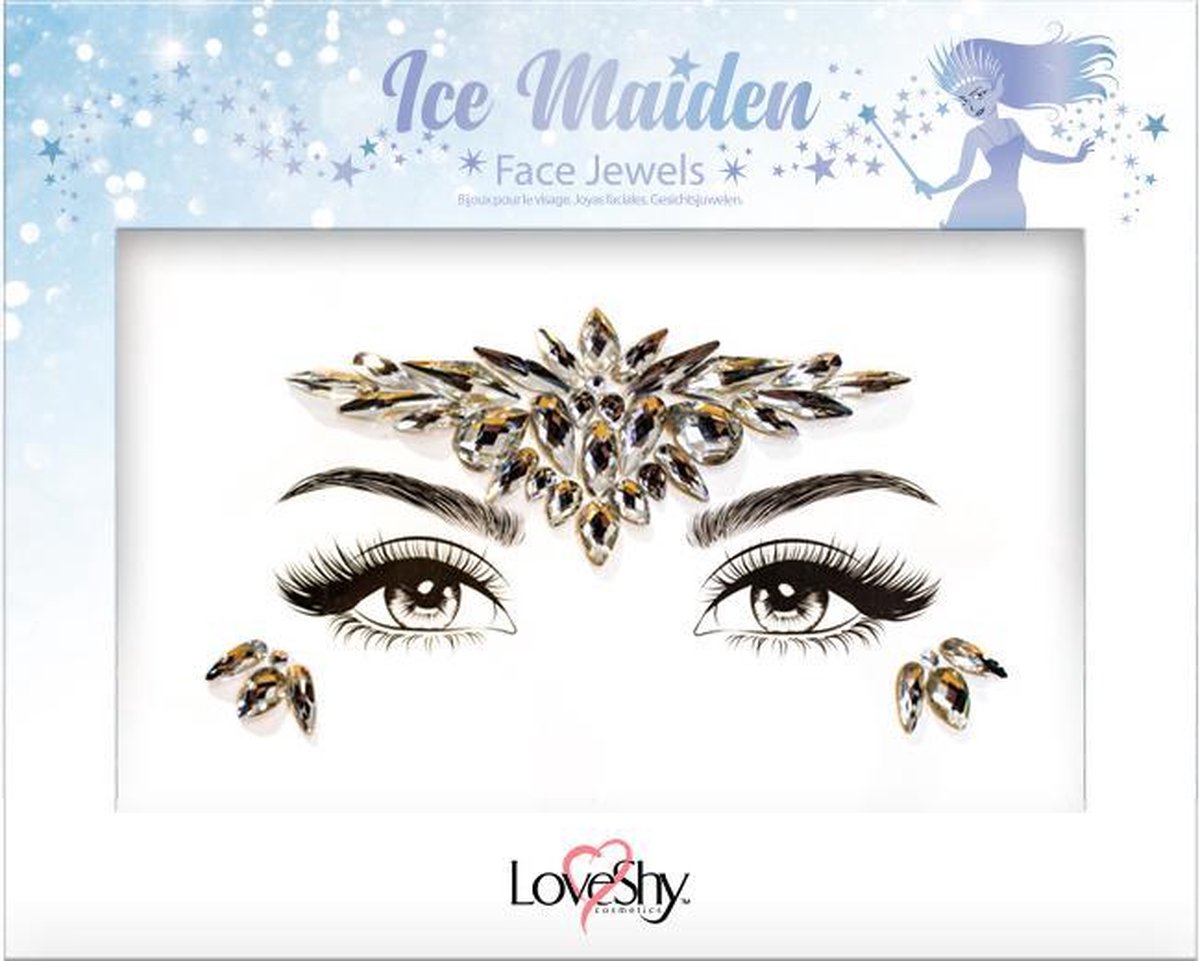 Face Jewels "Ice Maiden" Gezicht juwelen Plak steentjes Glitter Strass...