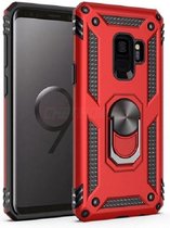 Anti Shock Back Cover met magnetische ringhouder voor Samsung Galaxy S9 - Rood
