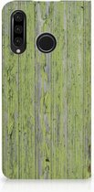 Huawei P30 Lite Standcase Hoesje Design Green Wood