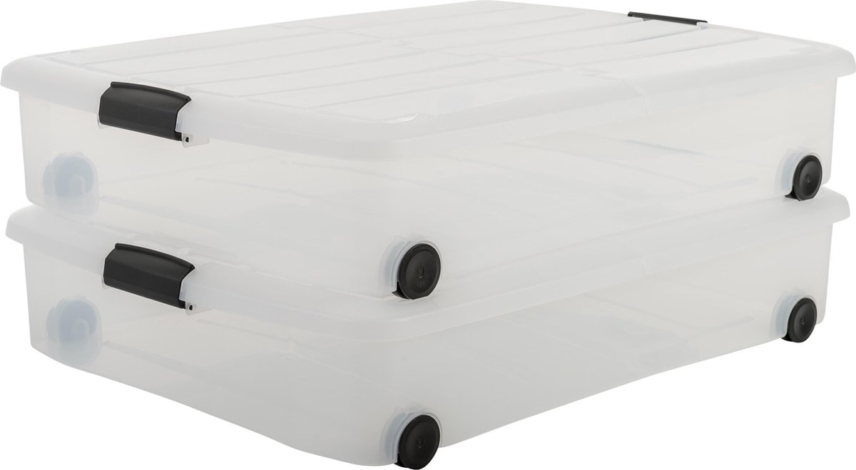 IRIS Clearbox onder-het-bed Opbergbox- 2x 50L - Transparant | bol.com