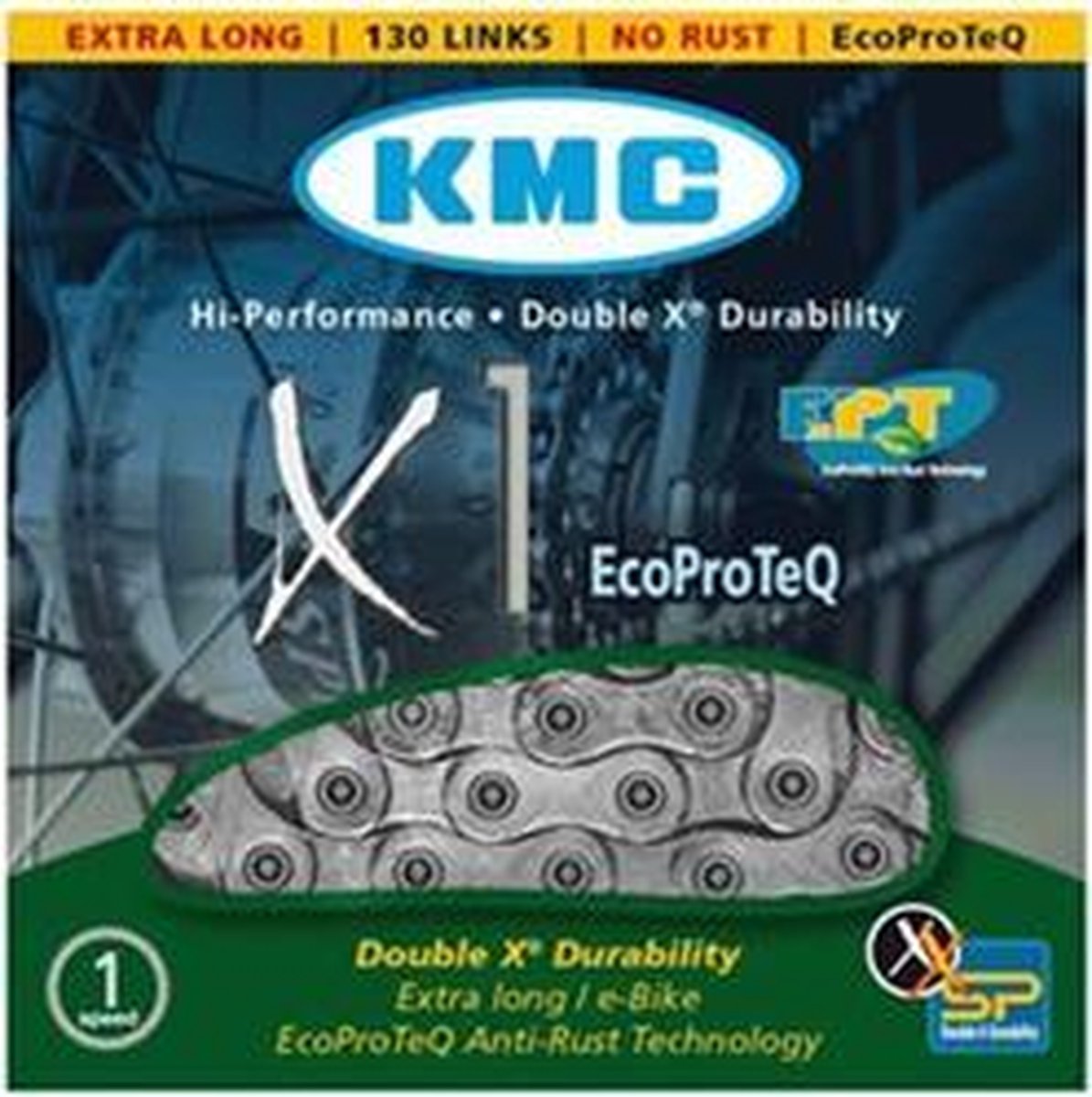 Ketting x1 ecoproteq single speed 110l. Zilver