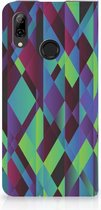 Huawei P Smart (2019) Standcase Hoesje Design Abstract Green Blue