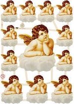 Vintage plaatjes vel 16 5x23 5 cm nostalgische engelen 3vellen