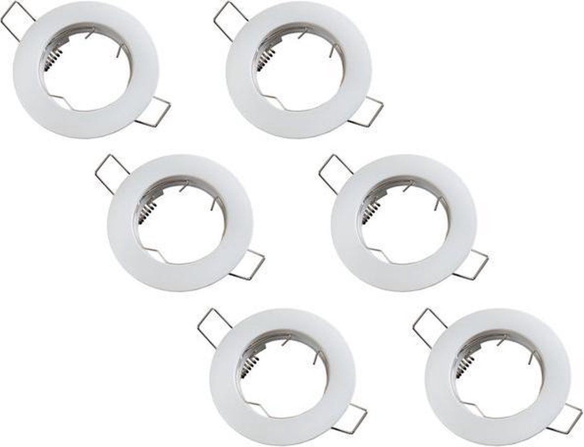 Groenovatie Inbouwspot - Rond - GU10 Fitting - Ø 80 mm - 6-Pack - Mat Wit