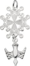 Pendentif Silver Lining - croix - argent - 24 x 13 mm - huguenots