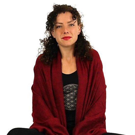 Yoga deken effen - bordeaux van Lotus Craft — afbeelding 2