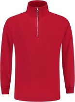 Tricorp Sweater ritskraag - Casual - 301010 - Rood - maat XXL