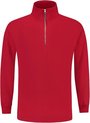 Tricorp Sweater ritskraag - Casual - 301010 - Rood - maat XXL