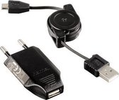 Hama 104824 Roll Up Micro Usb Lader Set - Zwart