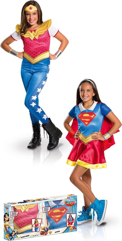 Supergirl™ en Wonder Woman™ kostuum set voor meisjes - Verkleedkleding |  bol.com