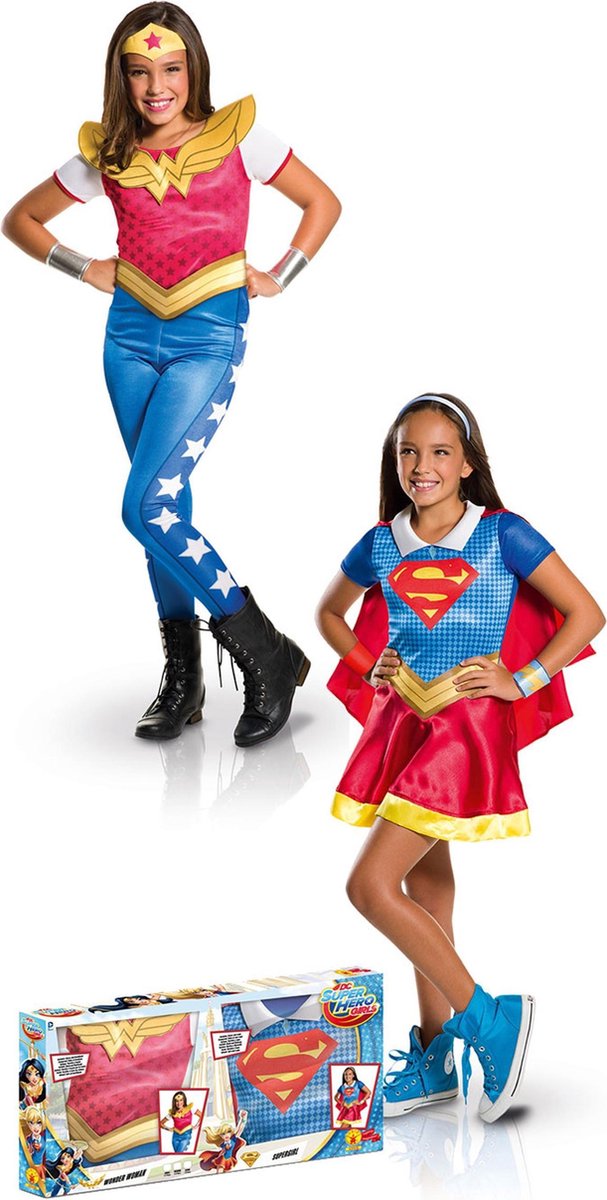 Torrent Beter Brochure Supergirl™ en Wonder Woman™ kostuum set voor meisjes - Verkleedkleding |  bol.com