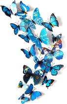 3D Vlinders Muurstickers | Muurdecoratie  | Kinderkamer & Babykamer | Blauw |  Decoratie | Muurstickers