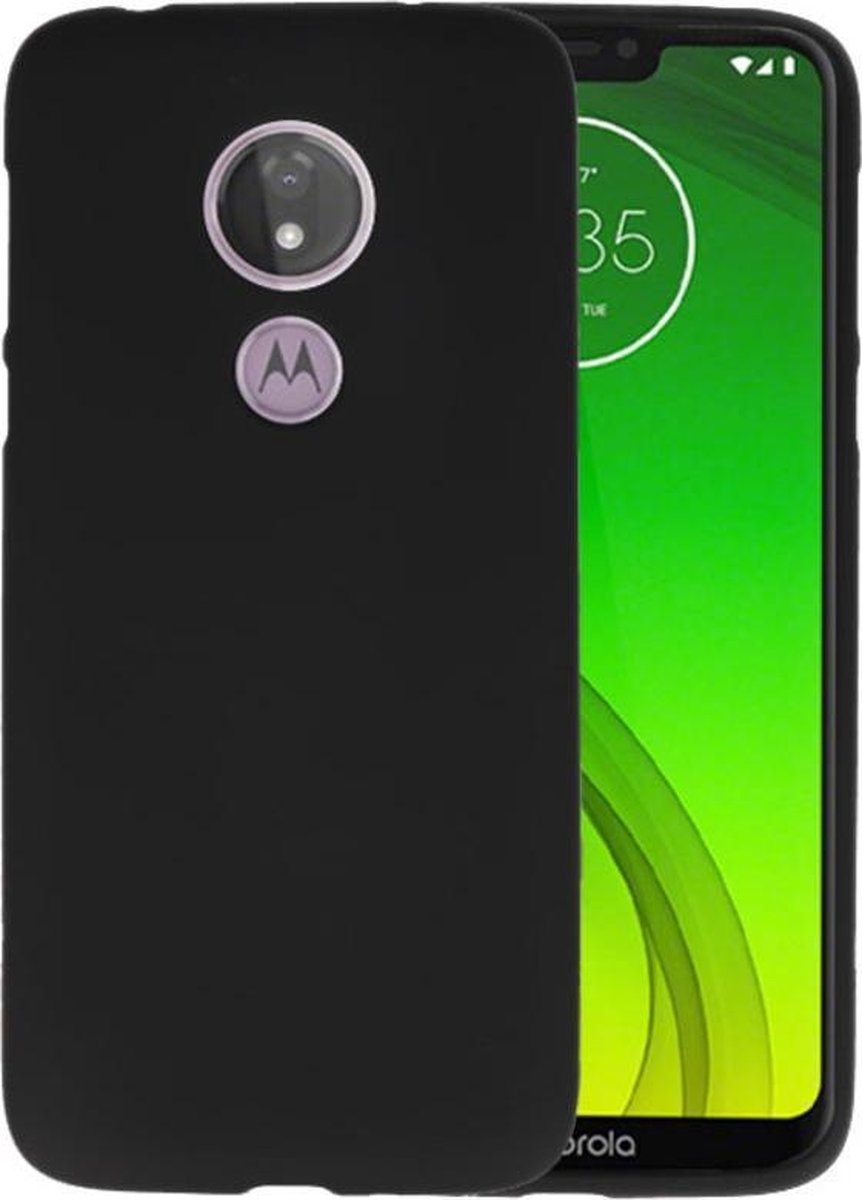 Hoesje Geschikt voor de Motorola Moto G7 Power - Backcover Color Telefoonhoesje - Zwart