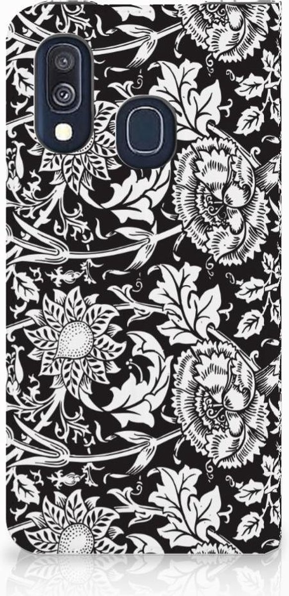 Samsung Galaxy A40 Smart Cover Black Flowers