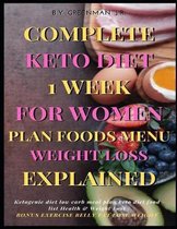 Complete Keto Diet 1 Week For Women Plan Foods Menu Weight Loss Explained BONUS EXERCISE BELLY FAT LOSE WEIGHT